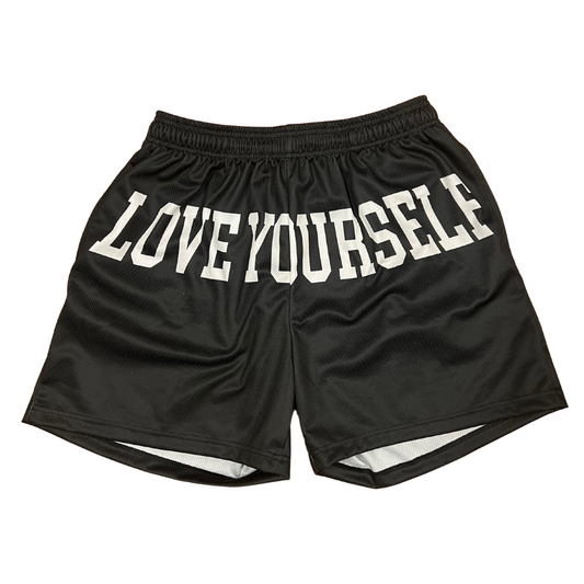 Love Yourself Mesh Shorts Black